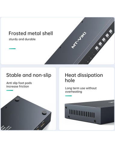 Interruptor HDMI 4K Sin Costura MT-VIKI 4 Puertos Audio 3.5mm