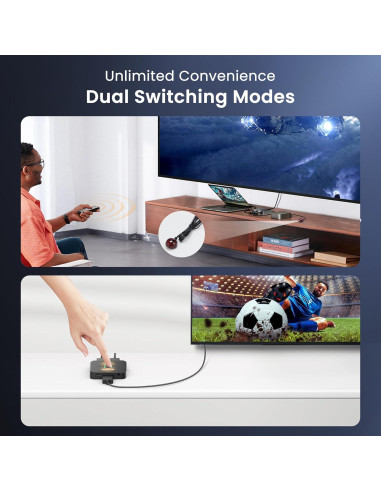 Conmutador DisplayPort 8K 2 en 1 NEWCARE con Control Remoto