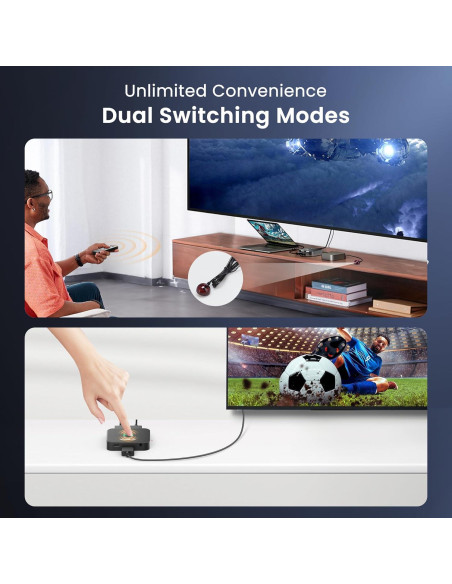 Conmutador DisplayPort 8K 2 en 1 NEWCARE con Control Remoto