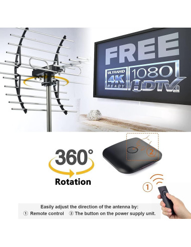 Antena de TV Digital HD PIBIDI Amplificada 200 Millas 4K