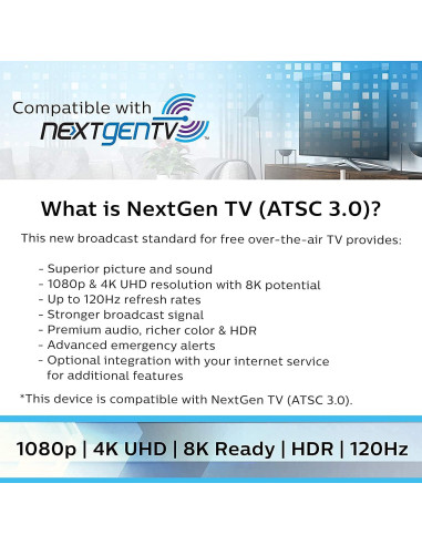 Antena de TV Digital HD PIBIDI Amplificada 200 Millas 4K