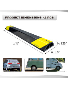 Tope de Estacionamiento HOXWELL 2 Pcs 45.72x8.89 cm Ecológico 2