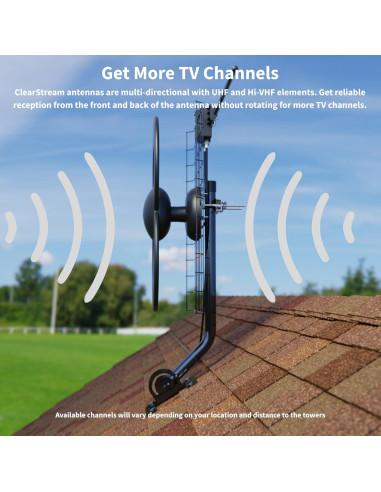 Antena de TV ClearStream 2V - Multidireccional 60+ millas