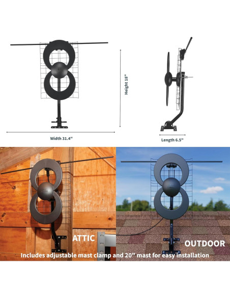 Antena de TV ClearStream 2V - Multidireccional 60+ millas