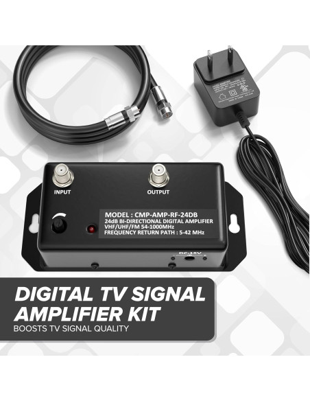 Amplificador de Antena de TV The Cimple Co 24 dB con Coaxial