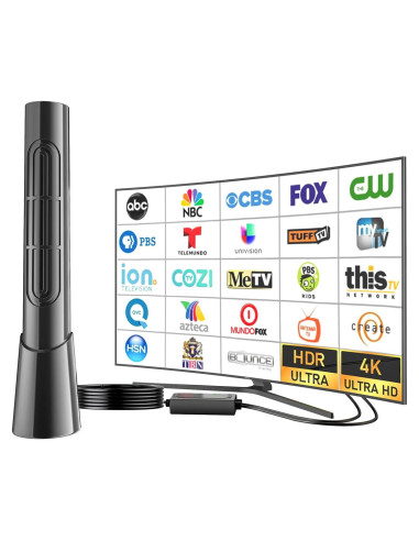 Antena Digital HD Amplificada GREVA 4K Interior 1500 km