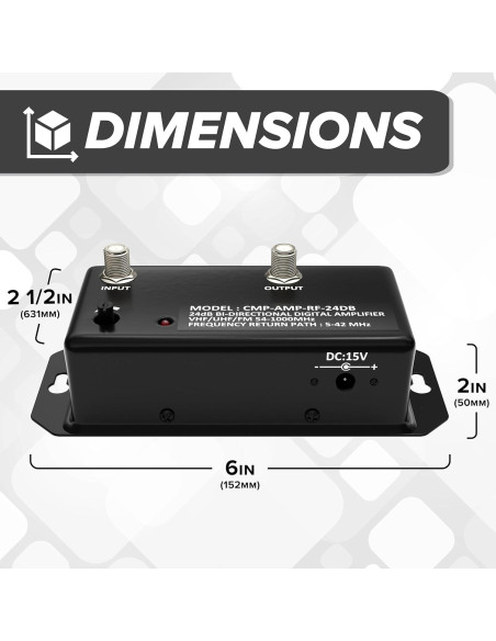 Amplificador de Antena de TV The Cimple Co 24 dB con Coaxial