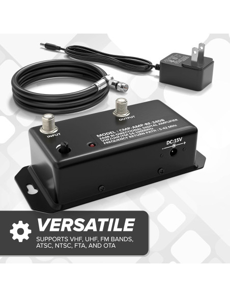 Amplificador de Antena de TV The Cimple Co 24 dB con Coaxial