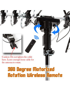 Antena Exterior Five Star HD TV 200 Millas Rotativa 360 2