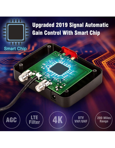 Antena Exterior Five Star HD TV 200 Millas Rotativa 360