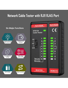 Probador de Cable de Red Intendvision RJ45 y RJ11 CAT5/CAT6 2