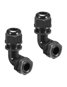 Conectores de Cable M12 LeMotech 90 Grados 4-8mm 2 Pcs Negro