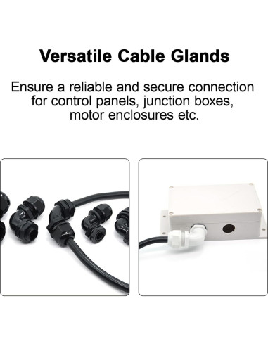 Conectores de Cable M12 LeMotech 90 Grados 4-8mm 2 Pcs Negro