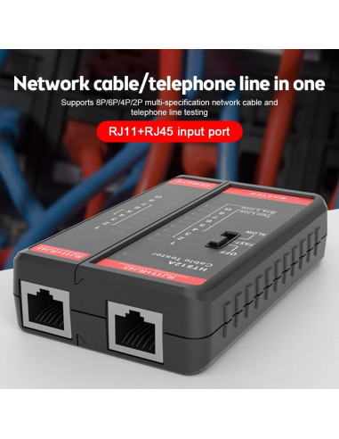 Probador de Red Aideepen RJ45 y RJ11 2 en 1 para Cables