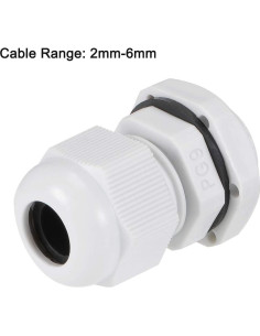 Conector de Cable PG9 uxcell 2-6mm Impermeable Nylon 2