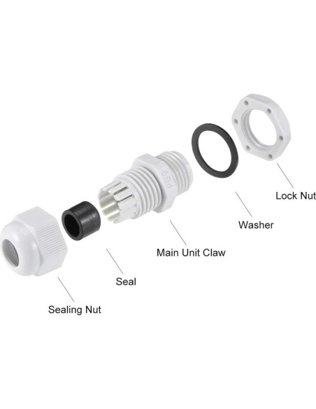 Conector de Cable PG9 uxcell 2-6mm Impermeable Nylon Conector de Cable PG9 uxcell 2-6mm Impermeable Nylon