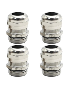 4 Piezas Conector Impermeable NPT 1/2" ZUDKSUY Cobre Niquelado