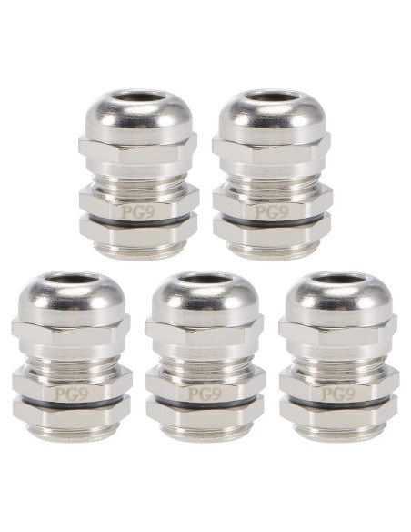 Conector de Cable PG9 uxcell 4-8mm Impermeable 5pcs Conector de Cable PG9 uxcell 4-8mm Impermeable 5pcs