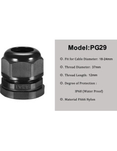 Conectores de Juntas de Cable Gland YXQ PG29 18-24mm 3Pcs 2
