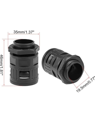 Conector de Tubo Corrugado AD25 uxcell M25 5 Pcs