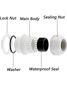 Conectores de Cable 12 Pcs NPT 1/2" mxuteuk IP68 Ajustables 2