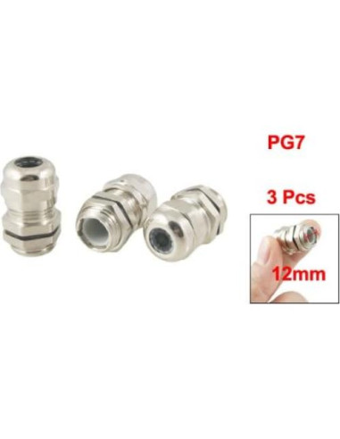 Conector de Cable PG7 uxcell Acero Inoxidable Impermeable 3 Pcs