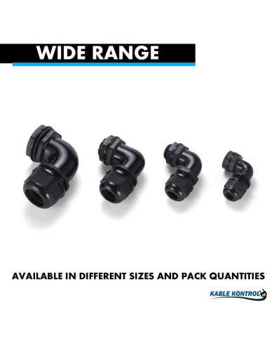 Conectores de Cable en Codo Nylon Kable Kontrol 1/2" 20 Pcs