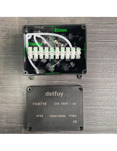 Caja Eléctrica Impermeable IP68 dstfuy 120x95x50mm 24A