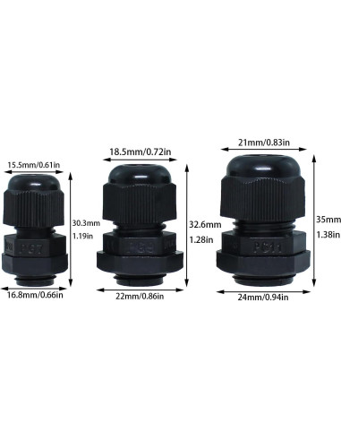 15 Conectores Protectores de Cable PG7 PG9 PG11 Bxian