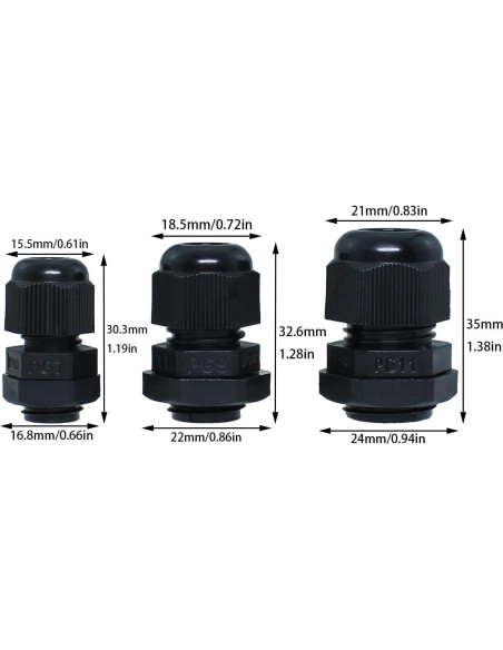 15 Conectores Protectores de Cable PG7 PG9 PG11 Bxian