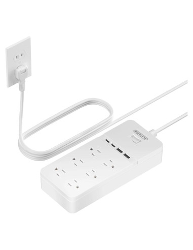 Regleta NTONPOWER 2 Enchufes 6 Salidas 4 USB 3m Protector 2100J