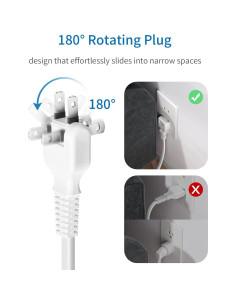 Regleta NTONPOWER 2 Enchufes 6 Salidas 4 USB 3m Protector 2100J 2