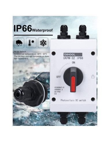 Interruptor Solar DIHOOL 32A 1200V 4P IP66 Aislador Exterior