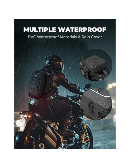 Bolsa de Cola KEMIMOTO 30L Impermeable Expandible para Motocicleta