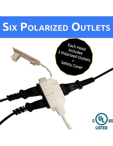 Regleta de Extensión Doble W4W 12 pies (3.6 m) 6 Salidas