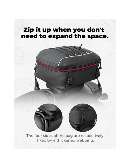 Bolsa de Cola KEMIMOTO 30L Impermeable Expandible para Motocicleta