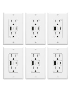 Enchufe USB ThunderWay 15A con 2 Puertos 21W - Paquete de 6