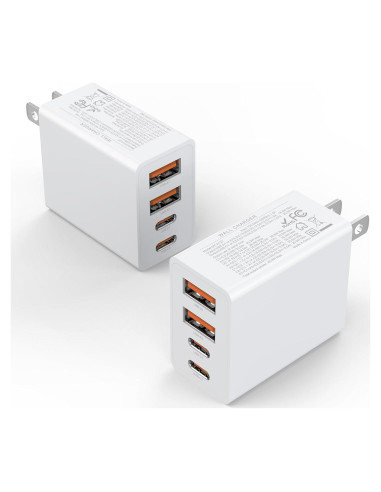 Cargador USB C Rápido 40W iGENJUN 4 Puertos Blanco