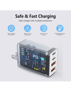 Cargador USB C Rápido 40W iGENJUN 4 Puertos Blanco 2