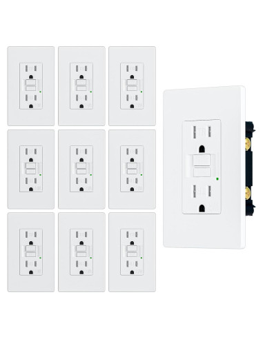 Enchufes GFCI 15A BRILLTECH Resistente a la Intemperie 10PACK