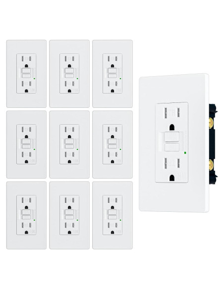 Enchufes GFCI 15A BRILLTECH Resistente a la Intemperie 10PACK