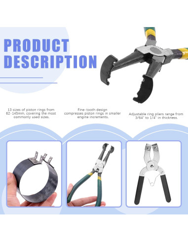 Juego de Herramientas de Compresor de Anillos Glarks 15Pcs