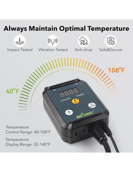 Controlador de Termostato Digital BN-LINK T7E(H) 1000W