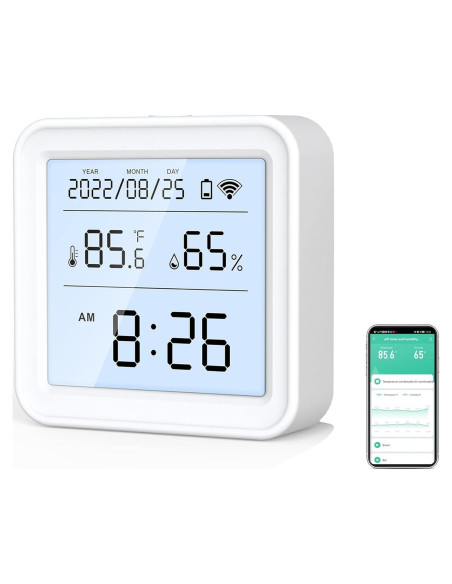 Higrómetro Digital WiFi Gaoducash con Alertas y Pantalla LCD