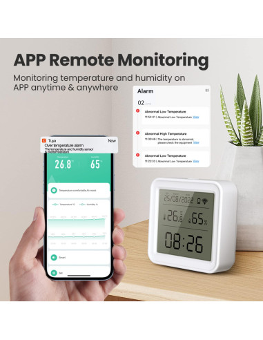 Higrómetro Digital WiFi Gaoducash con Alertas y Pantalla LCD