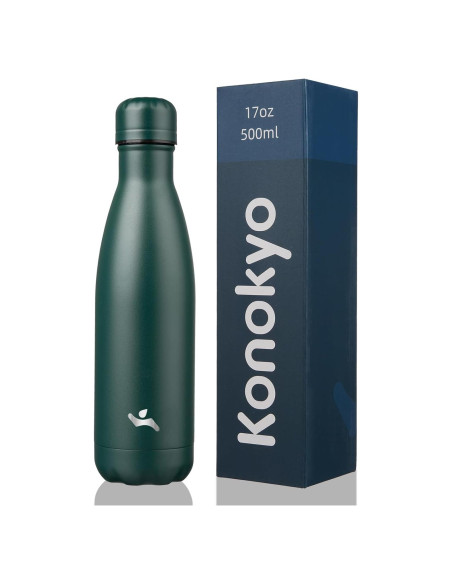 Botella de Agua Aislada Konokyo 0.5L Doble Pared Verde Militar