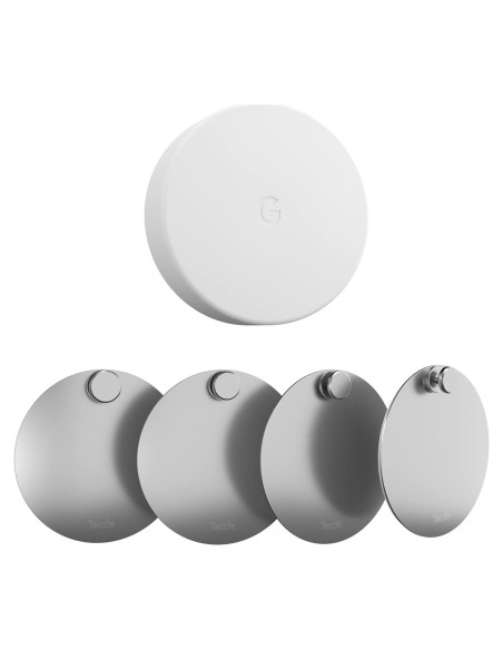 Soporte de Pared Teccle para Sensor de Temperatura Nest - Acero Inoxidable, Paquete de 4, Sin Agujeros