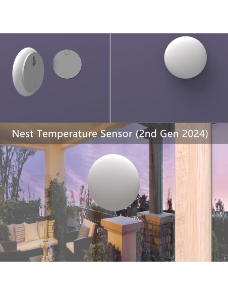 Soporte de Pared Teccle para Sensor de Temperatura Nest - Acero Inoxidable, Paquete de 4, Sin Agujeros