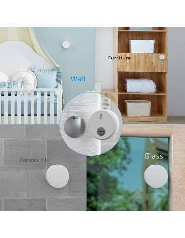 Soporte de Pared Teccle para Sensor de Temperatura Nest - Acero Inoxidable, Paquete de 4, Sin Agujeros