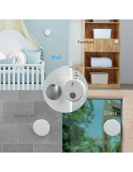 Soporte de Pared Teccle para Sensor de Temperatura Nest - Acero Inoxidable, Paquete de 4, Sin Agujeros